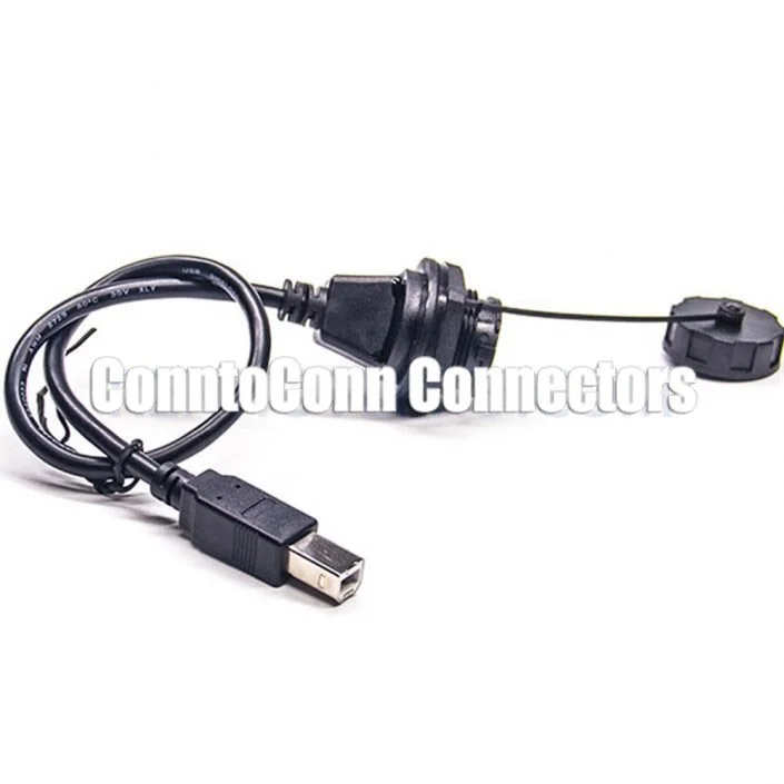 USB 2.0 TYPE A FEMALE TO USB 2.0 TYPE B MALE IP67 PANEL MOUNT CONVERSION CABLES