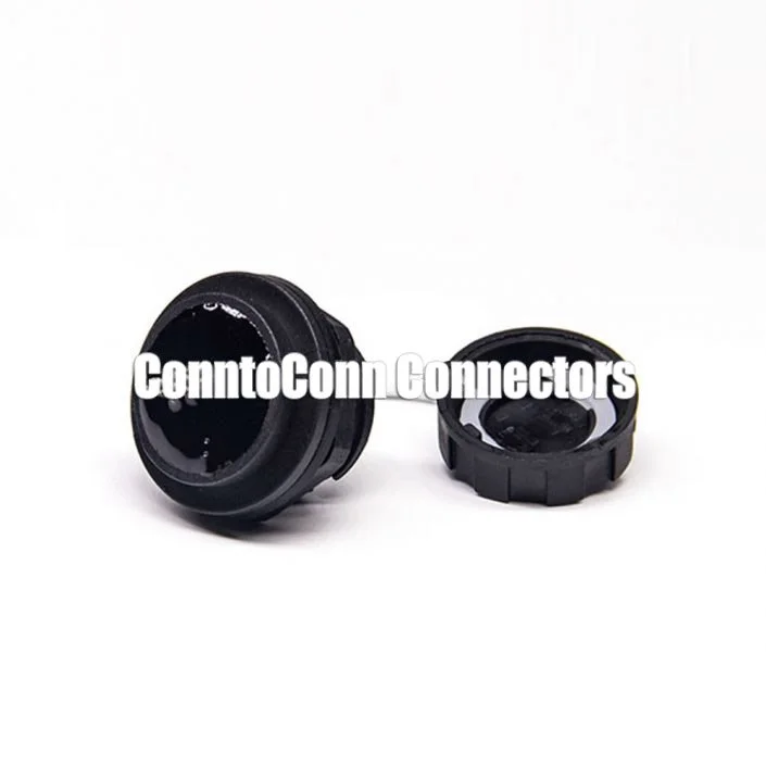 WATERPROOF USB 2.0 CONNECTORS TYPE A FEMALE FRONT PANEL LOCK MOUNT IP67 WITH DUST COVER
